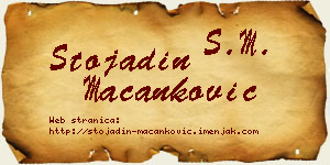 Stojadin Macanković vizit kartica